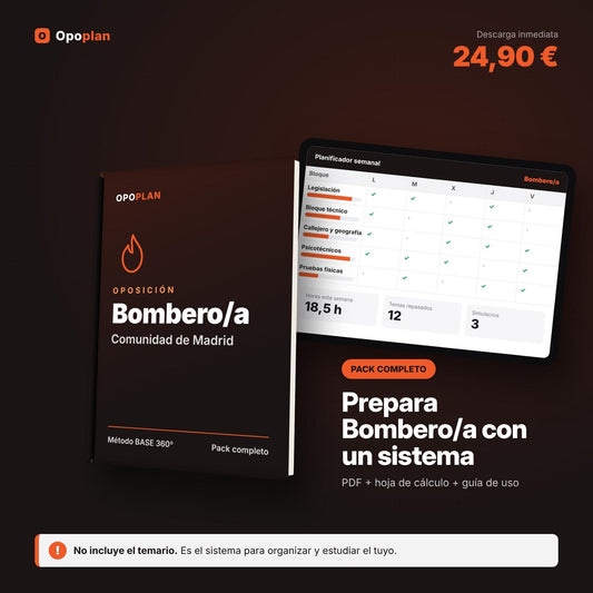 Plan de estudio Bomberos Comunidad de Madrid + Regalo