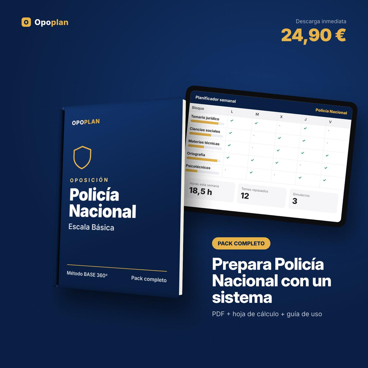 Plan de estudio Policía Nacional (Escala Básica) + Regalo